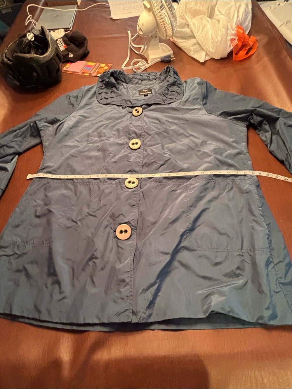 dennis basso Teal Full-Button A-Line Robe Jacket - Picture 12 of 12